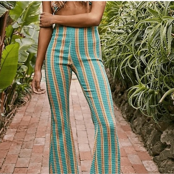 Free People Multicolor Striped Flare Pants - Picture 4 of 9
